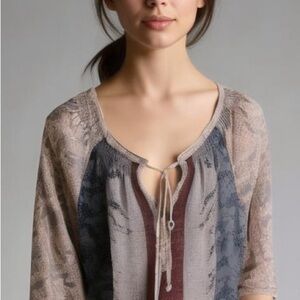 Daniel Rainn Long Sleeve‎ Geometric Print blouse size small